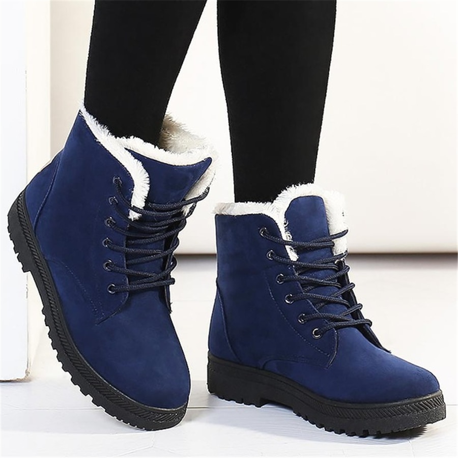 Fashion butterfly knot leather women boots winter shoes ankle boots for women 2017 short plush ...